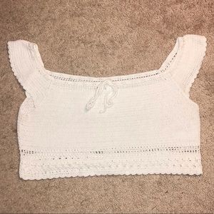 H&M white crochet crop top! So cute for the beach